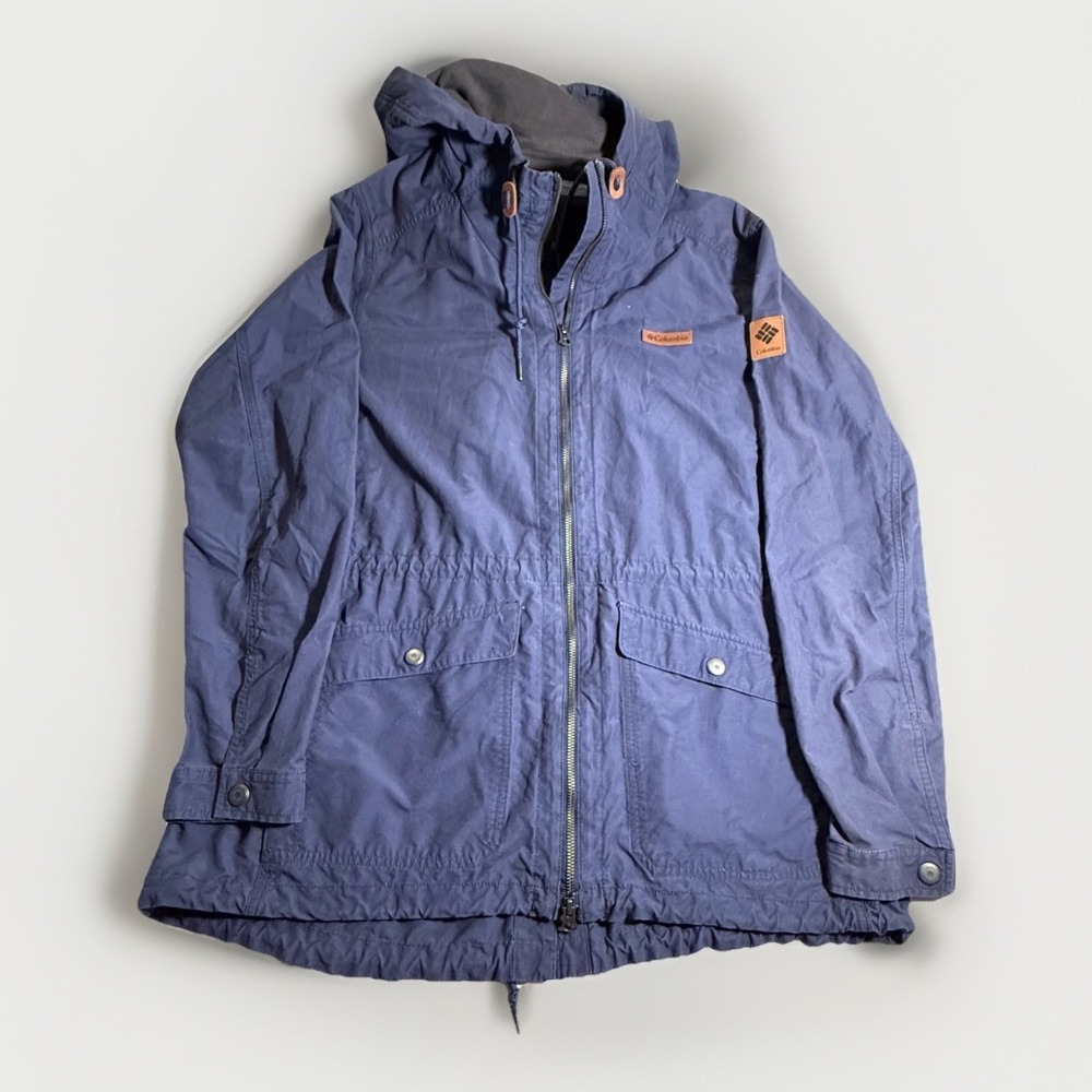 Columbia Coltus Lake Jacket Women's XL Blue Full Zip Hooded Anorak Hiking Casual